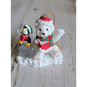 Santa's best let's sing cherry chorus ornament Xmas polar bear penguin